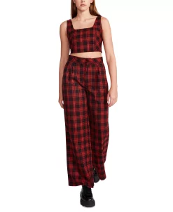Steve Madden Women's Isabella Plaid Wide-Leg Pants -Anne Klein Sales Store 23136874 fpx