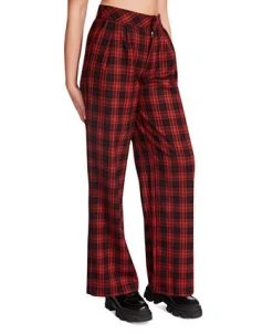 Steve Madden Women's Isabella Plaid Wide-Leg Pants -Anne Klein Sales Store 23136877 fpx