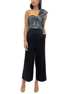 Sam Edelman Women's Cady Metallic Bow-Bodice Jumpsuit