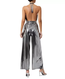 French Connection Women's Ronja Liquid Metallic Backless Wide-Leg Jumpsuit -Anne Klein Sales Store 23145262 fpx
