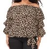 Vince Camuto Plus Size Leopard-Print Off-The-Shoulder Top