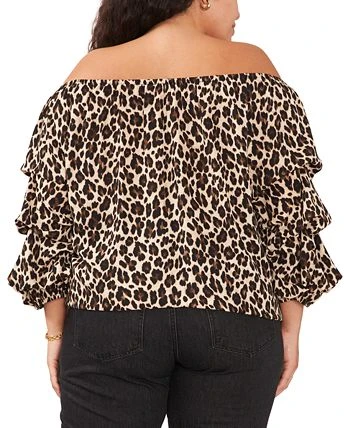 Vince Camuto Plus Size Leopard-Print Off-The-Shoulder Top 2 Vince Camuto Plus Size Leopard-Print Off-The-Shoulder Top - Image 2