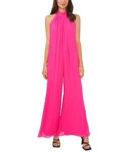 Vince Camuto Plus Size Tie-Back Halter Jumpsuit