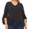 Vince Camuto Plus Size Flutter-Sleeve Crossover Top