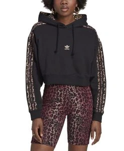 ADIDAS Women's Animal-Trim Logo-Print Cotton Hoodie -Anne Klein Sales Store 23149777 fpx