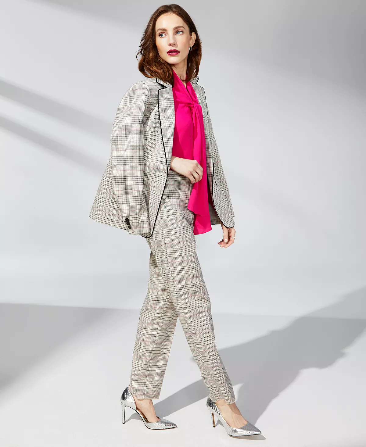 Anne Klein Women's Extended-Tab Straight-Leg Plaid Pants 4 Anne Klein Women's Extended-Tab Straight-Leg Plaid Pants - Image 4