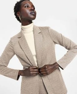 Anne Klein Women's Chevron Open-Front Blazer -Anne Klein Sales Store 23151491 fpx