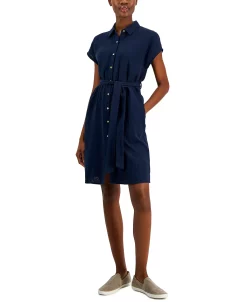 Style & Co Women's Cotton Crinkle Gauze Shirtdress, Created For Macy's -Anne Klein Sales Store 23159078 fpx