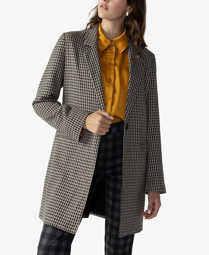 Sanctuary Women's Carly Houndstooth Longline Blazer 1 Sanctuary Women's Carly Houndstooth Longline Blazer