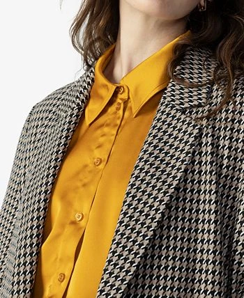 Sanctuary Women's Carly Houndstooth Longline Blazer 3 Sanctuary Women's Carly Houndstooth Longline Blazer - Image 3