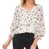 Vince Camuto Women's Printed Blouson-Sleeve Blouse