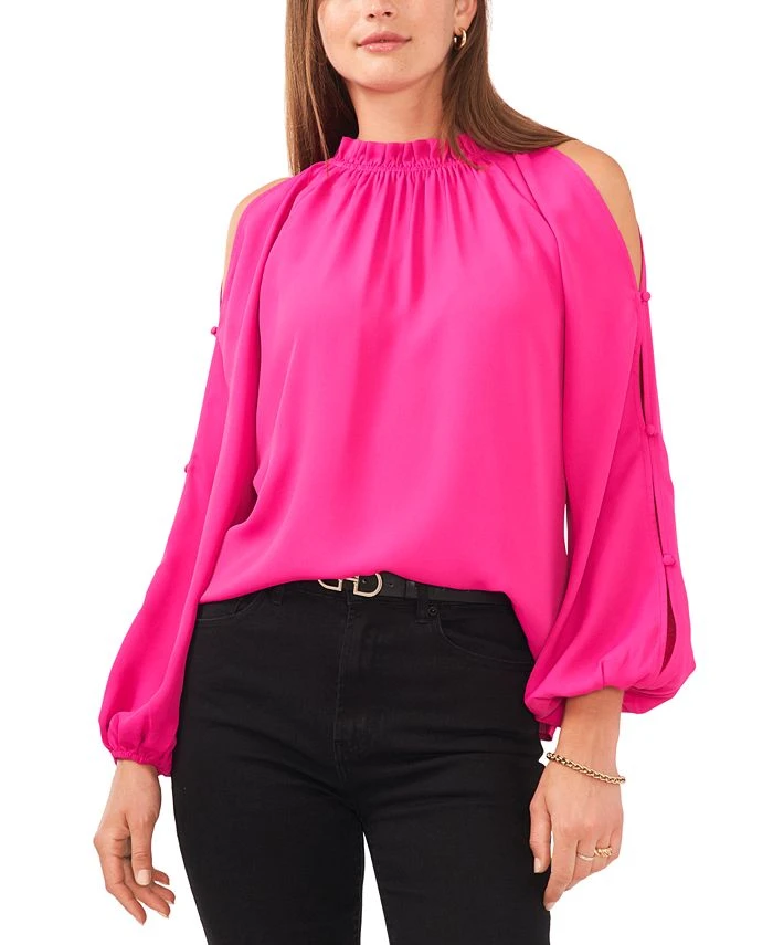 Vince Camuto Women's Cold-Shoulder Slit-Sleeve Top 1 Vince Camuto Women's Cold-Shoulder Slit-Sleeve Top