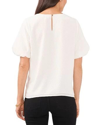 Vince Camuto Women's Textured Crewneck Puff-Sleeve Blouse 2 Vince Camuto Women's Textured Crewneck Puff-Sleeve Blouse - Image 2
