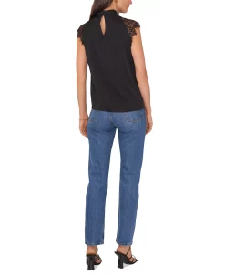 Vince Camuto Women's Mock-Neck Lace Cap-Sleeve Blouse -Anne Klein Sales Store 23186162 fpx