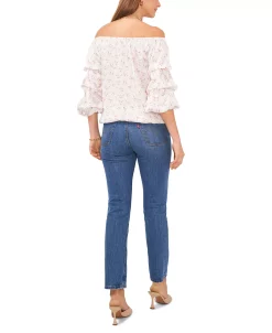 Vince Camuto Women's Printed Off-the-Shoulder Bubble-Sleeve Blouse -Anne Klein Sales Store 23186187 fpx