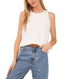 Vince Camuto Women's Shirred-Neck Sleeveless Blouse