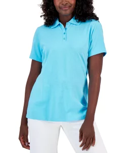 Karen Scott Cotton Short Sleeve Polo Shirt, Created For Macy's 29 Karen Scott Cotton Short Sleeve Polo Shirt, Created For Macy's -Anne Klein Sales Store 23186957 fpx