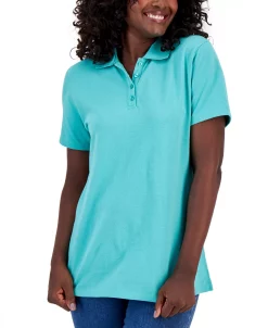 Karen Scott Cotton Short Sleeve Polo Shirt, Created For Macy's 27 Karen Scott Cotton Short Sleeve Polo Shirt, Created For Macy's -Anne Klein Sales Store 23186964 fpx