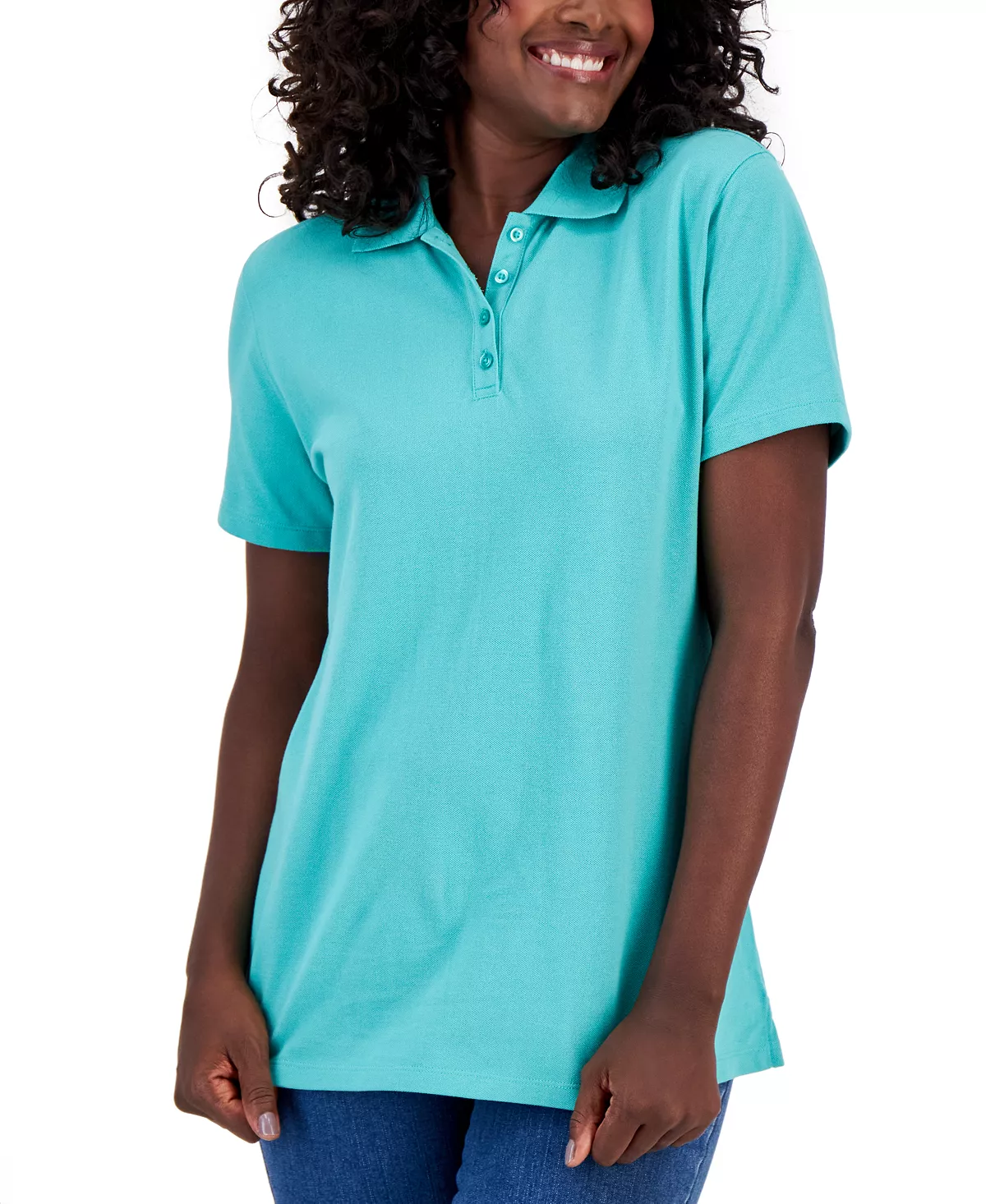 Karen Scott Cotton Short Sleeve Polo Shirt, Created For Macy's 12 Karen Scott Cotton Short Sleeve Polo Shirt, Created For Macy's - Image 12