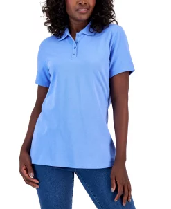 Karen Scott Cotton Short Sleeve Polo Shirt, Created For Macy's 28 Karen Scott Cotton Short Sleeve Polo Shirt, Created For Macy's -Anne Klein Sales Store 23186984 fpx