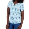 Karen Scott Women's Santa Ana Winds Printed Henley Top, Created For Macy's