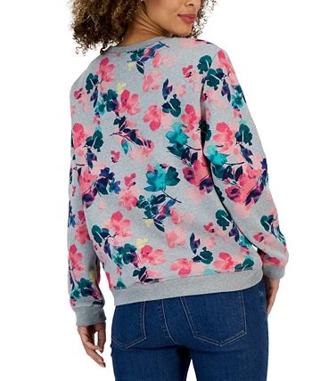 Karen Scott Women's Floral-Print Fleece Sweatshirt, Created For Macy's 2 Karen Scott Women's Floral-Print Fleece Sweatshirt, Created For Macy's - Image 2