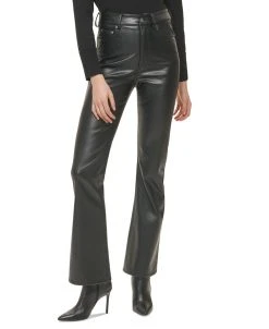 DKNY Jeans Women's Boreum Faux-Leather Flare Pants