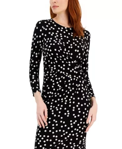 Anne Klein Women's Printed Draped Twist-Front Dress -Anne Klein Sales Store 23206617 fpx