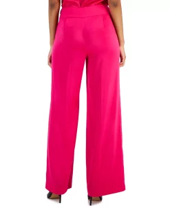 Anne Klein Montreal Satin High-Rise Side-Zip Wide-Leg Pants -Anne Klein Sales Store 23206713 fpx
