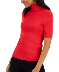 Anne Klein Women's Half-Sleeve Turtleneck Top -Anne Klein Sales Store 23206723 fpx