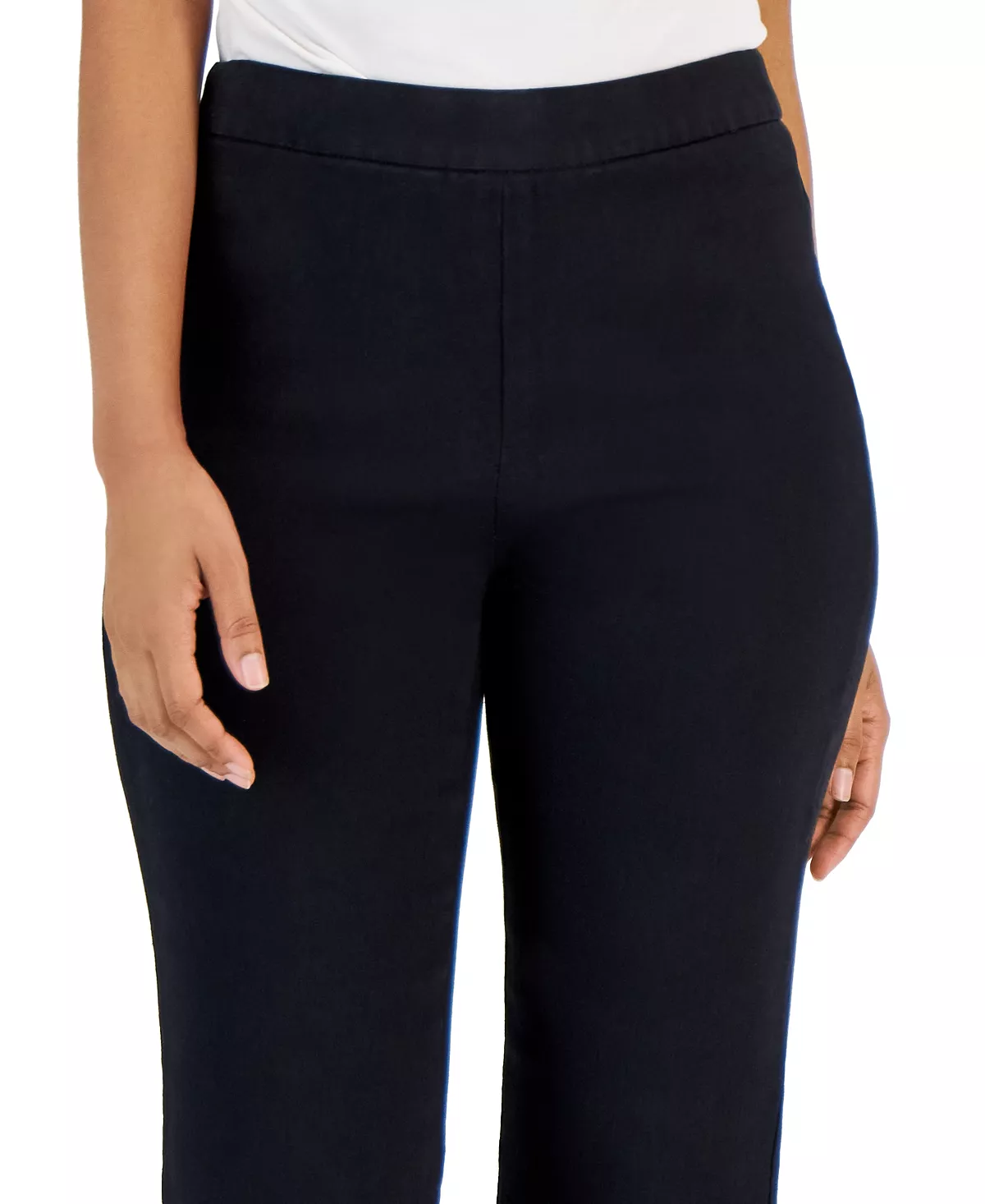 Anne Klein Women's Denim Pull-On Flare-Leg Pants 4 Anne Klein Women's Denim Pull-On Flare-Leg Pants - Image 4