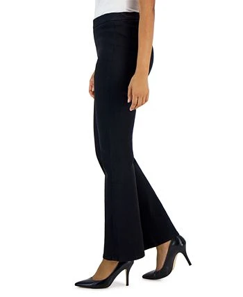 Anne Klein Women's Denim Pull-On Flare-Leg Pants 3 Anne Klein Women's Denim Pull-On Flare-Leg Pants - Image 3