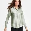Alfani Women's Satin Collared Utility Blouse, Created For Macy's