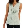 Alfani Women's Printed Twist-Front Top, Created For Macy's