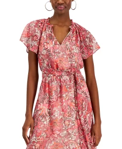 INC International Concepts Women's Paisley Flutter-Sleeve Midi Dress, Created For Macy's -Anne Klein Sales Store 23219777 fpx
