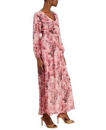 INC International Concepts Women's Printed Long-Sleeve Maxi Dress, Created For Macy's 3 INC International Concepts Women's Printed Long-Sleeve Maxi Dress, Created For Macy's - Image 3