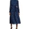 Anne Klein Women's Printed Tie-Waist Midi Dress