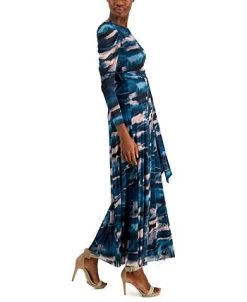 Anne Klein Women's Printed Puff-Sleeve Maxi Dress -Anne Klein Sales Store 23220205 fpx
