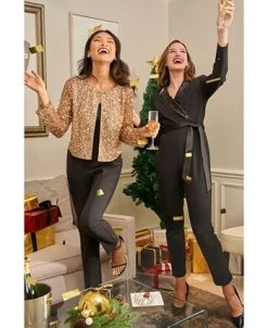 Adrianna Papell Women's Sequined Collarless Jacket -Anne Klein Sales Store 23220266 fpx