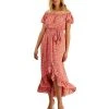 Bar III Women's Off-The-Shoulder Printed Puff-Sleeve Maxi Dress, Created For Macy's