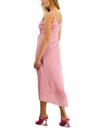 Bar III Women's Twist-Front Asymmetrical-Hem Midi Dress, Created For Macy's 2 Bar III Women's Twist-Front Asymmetrical-Hem Midi Dress, Created For Macy's - Image 2