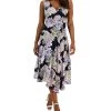 Connected Women's Floral-Print Handkerchief-Hem Midi Dress