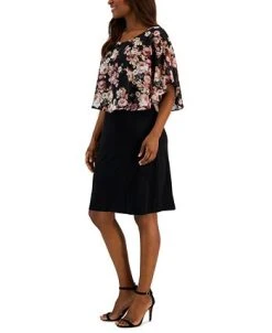 Connected Women's Swiss-Dot Cape Sheath Dress -Anne Klein Sales Store 23220711 fpx