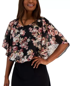 Connected Women's Swiss-Dot Cape Sheath Dress -Anne Klein Sales Store 23220712 fpx