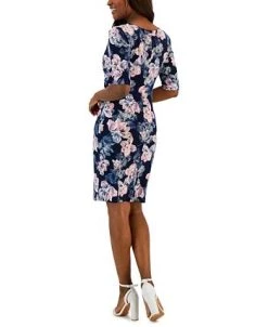 Connected Women's Floral-Print Elbow-Sleeve Sheath Dress 6 Connected Women's Floral-Print Elbow-Sleeve Sheath Dress -Anne Klein Sales Store 23220728 fpx