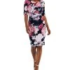 Connected Women's Floral-Print Elbow-Sleeve Sheath Dress