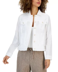 Charter Club Women's Linen Jacket, Created For Macy's