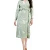 Alfani Women's Printed Long-Sleeve Satin Wrap Dress, Created For Macy's