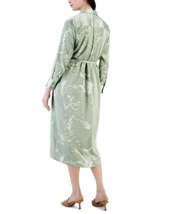 Alfani Women's Printed Long-Sleeve Satin Wrap Dress, Created For Macy's 2 Alfani Women's Printed Long-Sleeve Satin Wrap Dress, Created For Macy's - Image 2