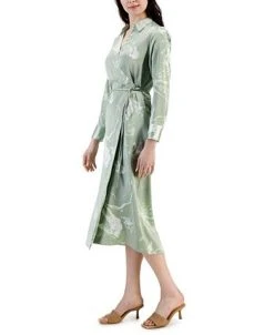 Alfani Women's Printed Long-Sleeve Satin Wrap Dress, Created For Macy's 7 Alfani Women's Printed Long-Sleeve Satin Wrap Dress, Created For Macy's -Anne Klein Sales Store 23247351 fpx